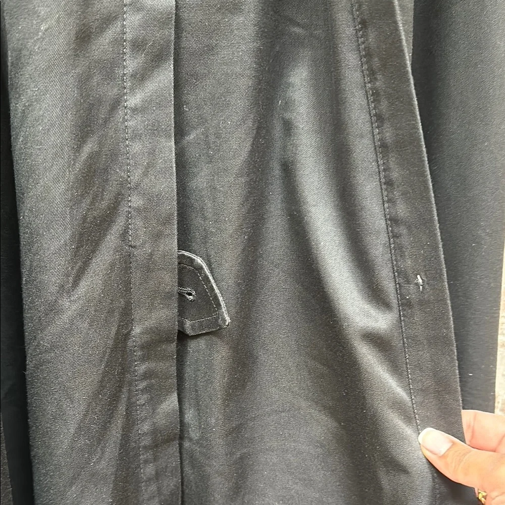 Burberrys Long Vintage Trench Coat Jacket Plaid Lining Black Size 10 X-Long - Picture 12 of 14